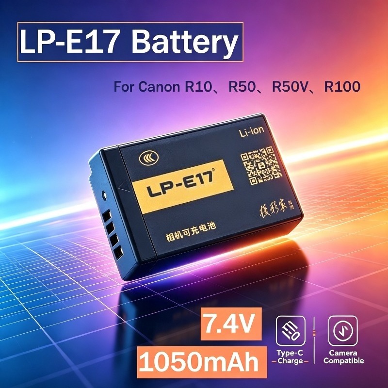 Canon Camera Eos R8 - Baterai LP‑E17 1050mAh dengan Input USB‑C