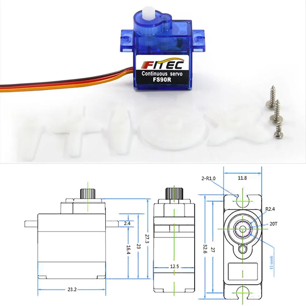 Feetech Mini FS90R mikro Servo - Rc Helicopter Motor ulasan dan harga